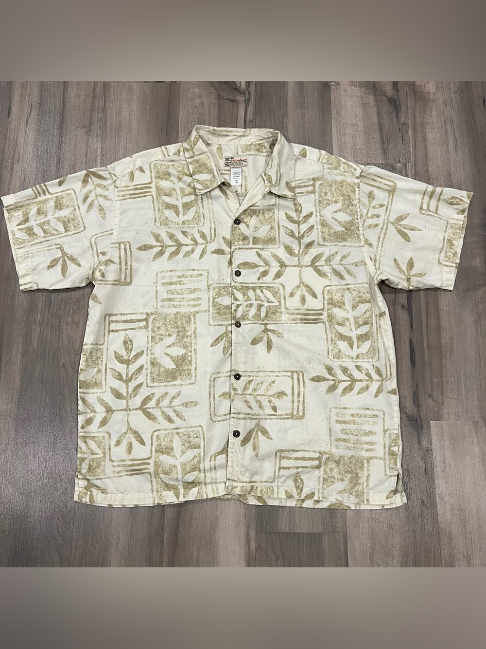 Patagonia Pataloha Limited Edition Organic Cotton Shirt Leaf Print XL Rare 2005